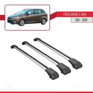 Ford Grand C-Max 2011-2019 Arası ile uyumlu ACE-1 Ara Atkı Tavan Barı GRİ 3 ADET BAR thumb 3