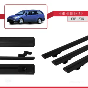 Ford Focus Estate C170 1998-2004 Arası ile uyumlu Basic Model Ara Atkı Tavan Barı SİYAH 3 ADET thumb 3