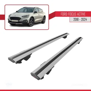 Ford Focus Active 2018 ve Sonrası ile uyumlu HOOK Model Anahtar Kilitli Ara Atkı Tavan Barı GRİ thumb 4