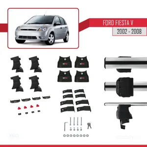 Ford Fiesta V 2002-2008 Arası ile uyumlu ACE-4 Ara Atkı Tavan Barı GRİ thumb 4