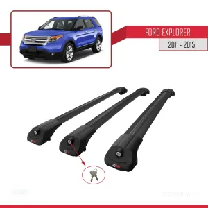 Ford Explorer 2011-2015 Arası ile uyumlu ACE-1 Ara Atkı Tavan Barı SİYAH 3 ADET BAR thumb 4