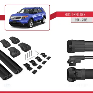 Explorer 2011-2015 Arası ile uyumlu ACE-1 Ara Atkı Tavan Barı SİYAH - Görsel 5