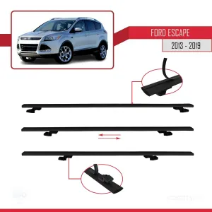 Ford Escape 2013-2019 Arası ile uyumlu Basic Model Ara Atkı Tavan Barı SİYAH 3 ADET thumb 5