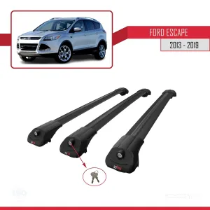 Ford Escape 2013-2019 Arası ile uyumlu ACE-1 Ara Atkı Tavan Barı SİYAH 3 ADET BAR thumb 4