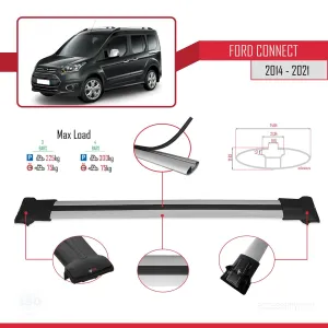 Ford Connect 2014-2021 Arası ile uyumlu FLY Model Ara Atkı Tavan Barı GRİ 3 ADET BAR thumb 4
