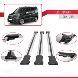 Ford Connect 2014-2021 Arası ile uyumlu FLY Model Ara Atkı Tavan Barı GRİ 3 ADET BAR thumb 5