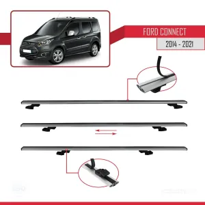 Ford Connect 2014-2021 Arası ile uyumlu Basic Model Ara Atkı Tavan Barı GRİ 3 ADET thumb 5