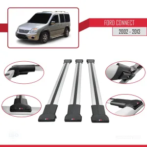 Ford Connect 2002-2013 Arası ile uyumlu FLY Model Ara Atkı Tavan Barı GRİ 3 ADET BAR thumb 5