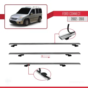 Ford Connect 2002-2013 Arası ile uyumlu Basic Model Ara Atkı Tavan Barı GRİ 3 ADET thumb 5