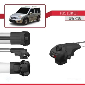 Ford Connect 2002-2013 Arası ile uyumlu ACE-1 Ara Atkı Tavan Barı GRİ 4 ADET BAR thumb 5