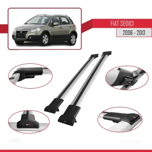 Fiat Sedici 2006-2013 Arası ile uyumlu FLY Model Ara Atkı Tavan Barı GRİ thumb 5