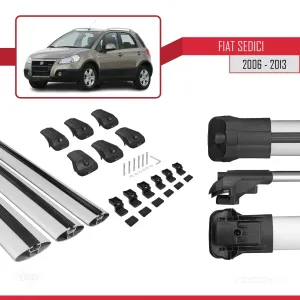 Fiat Sedici 2006-2013 Arası ile uyumlu ACE-1 Ara Atkı Tavan Barı GRİ 3 ADET BAR thumb 5