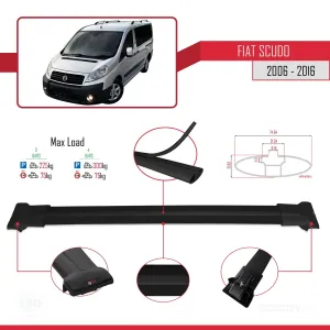 Fiat Scudo 2006-2016 Arası ile uyumlu FLY Model Ara Atkı Tavan Barı SİYAH 3 ADET BAR thumb 4