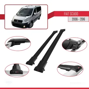 Fiat Scudo 2006-2016 Arası ile uyumlu FLY Model Ara Atkı Tavan Barı SİYAH thumb 5