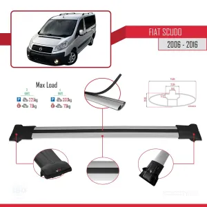 Fiat Scudo 2006-2016 Arası ile uyumlu FLY Model Ara Atkı Tavan Barı GRİ 3 ADET BAR - Görsel 4