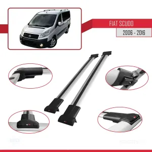 Fiat Scudo 2006-2016 Arası ile uyumlu FLY Model Ara Atkı Tavan Barı GRİ thumb 5