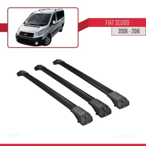 Fiat Scudo 2006-2016 Arası ile uyumlu ACE-1 Ara Atkı Tavan Barı SİYAH 3 ADET BAR thumb 3