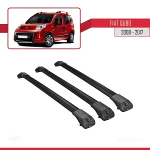Fiat Qubo 2008-2017 Arası ile uyumlu ACE-1 Ara Atkı Tavan Barı SİYAH 3 ADET BAR thumb 3