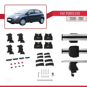 Fiat Punto Evo (199) 2009-2012 Arası ile uyumlu ACE-4 Ara Atkı Tavan Barı GRİ thumb 4