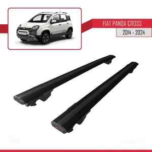 Fiat Panda CROSS 2014 ve Sonrası ile uyumlu HOOK Model Anahtar Kilitli Ara Atkı Tavan Barı SİYAH thumb 4