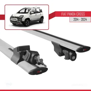 Fiat Panda CROSS 2014 ve Sonrası ile uyumlu HOOK Model Anahtar Kilitli Ara Atkı Tavan Barı GRİ - Görsel 5