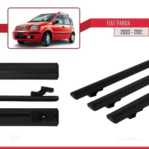 Fiat Panda 2003-2012 Arası ile uyumlu Basic Model Ara Atkı Tavan Barı SİYAH 3 ADET thumb 3