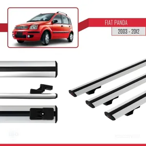 Fiat Panda 2003-2012 Arası ile uyumlu Basic Model Ara Atkı Tavan Barı GRİ 3 ADET thumb 3
