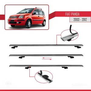 Fiat Panda 2003-2012 Arası ile uyumlu Basic Model Ara Atkı Tavan Barı GRİ 3 ADET thumb 5