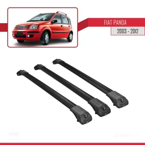 Fiat Panda 2003-2012 Arası ile uyumlu ACE-1 Ara Atkı Tavan Barı SİYAH 3 ADET BAR thumb 3