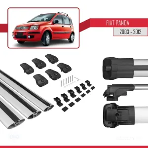 Fiat Panda 2003-2012 Arası ile uyumlu ACE-1 Ara Atkı Tavan Barı GRİ 3 ADET BAR thumb 5
