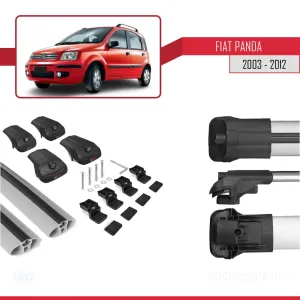 Fiat Panda 2003-2012 Arası ile uyumlu ACE-1 Ara Atkı Tavan Barı GRİ - Görsel 5