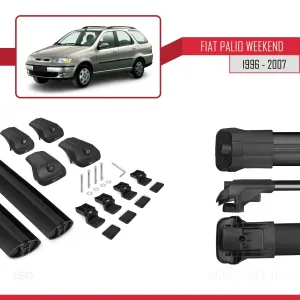Fiat Palio WEEKEND 1996-2007 Arası ile uyumlu ACE-1 Ara Atkı Tavan Barı SİYAH thumb 5