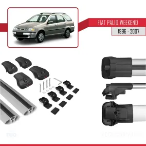 Fiat Palio WEEKEND 1996-2007 Arası ile uyumlu ACE-1 Ara Atkı Tavan Barı GRİ thumb 5