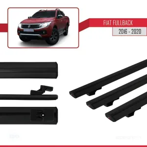 Fiat Fullback 2016-2020 Arası ile uyumlu Basic Model Ara Atkı Tavan Barı SİYAH 3 ADET thumb 5