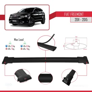 Fiat Freemont 2011-2015 Arası ile Uyumlu FLY Model Ara Atkı Tavan Barı SİYAH 3 ADET BAR thumb 4