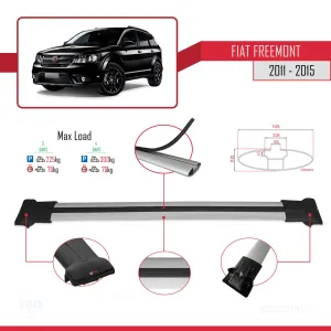 Fiat Freemont 2011-2015 Arası ile Uyumlu FLY Model Ara Atkı Tavan Barı GRİ 3 ADET BAR thumb 4