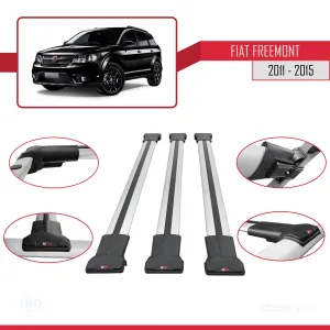 Fiat Freemont 2011-2015 Arası ile Uyumlu FLY Model Ara Atkı Tavan Barı GRİ 3 ADET BAR thumb 5