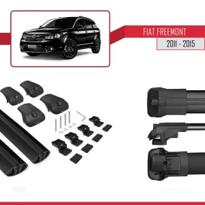Fiat Freemont 2011-2015 Arası ile uyumlu ACE-1 Ara Atkı Tavan Barı SİYAH thumb 5