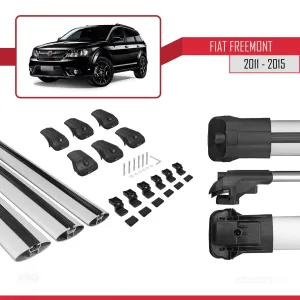 Fiat Freemont 2011-2015 Arası ile uyumlu ACE-1 Ara Atkı Tavan Barı GRİ 3 ADET BAR thumb 5