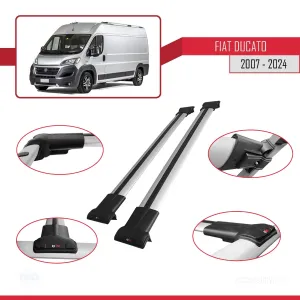 Fiat Ducato 2007 ve Sonrası ile Uyumlu FLY Model Ara Atkı Tavan Barı GRİ thumb 4