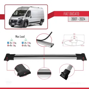 Fiat Ducato 2007 ve Sonrası ile Uyumlu FLY Model Ara Atkı Tavan Barı GRİ thumb 5