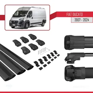 Fiat Ducato 2007 ve Sonrası ile uyumlu ACE-1 Ara Atkı Tavan Barı SİYAH 3 ADET BAR thumb 5