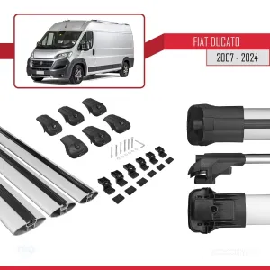 Fiat Ducato 2007 ve Sonrası ile uyumlu ACE-1 Ara Atkı Tavan Barı GRİ 3 ADET BAR thumb 5