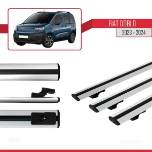 Fiat Doblo 2023 ve Sonrası ile uyumlu Basic Model Ara Atkı Tavan Barı GRİ 3 ADET thumb 5