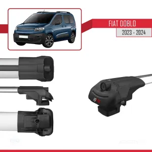 Fiat Doblo 2023 ve Sonrası ile uyumlu ACE-1 Ara Atkı Tavan Barı GRİ 4 ADET BAR thumb 5