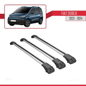 Fiat Doblo 2023 ve Sonrası ile uyumlu ACE-1 Ara Atkı Tavan Barı GRİ 3 ADET BAR thumb 3