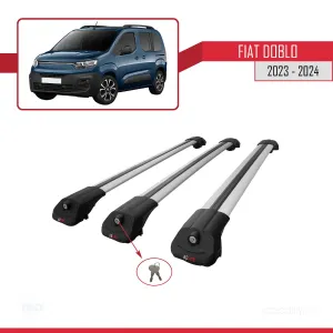 Fiat Doblo 2023 ve Sonrası ile uyumlu ACE-1 Ara Atkı Tavan Barı GRİ 3 ADET BAR thumb 4