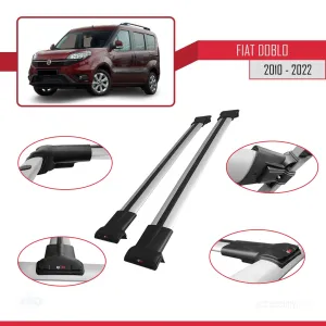 Fiat Doblo 2010-2022 Arası ile uyumlu FLY Model Ara Atkı Tavan Barı GRİ 3 ADET BAR thumb 5