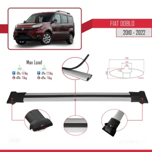 Fiat Doblo 2010-2022 Arası ile uyumlu FLY Model Ara Atkı Tavan Barı GRİ thumb 4
