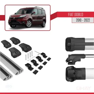 Fiat Doblo 2010-2022 Arası ile uyumlu ACE-1 Ara Atkı Tavan Barı GRİ thumb 5